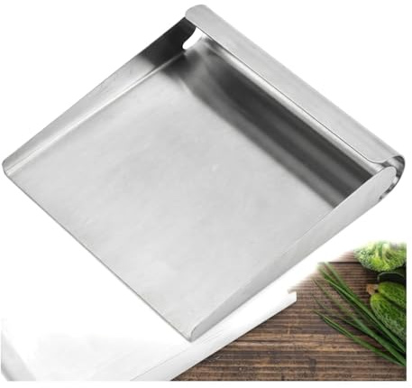 Bamyli 1pc Dough Scraper and Bench Scraper, Stainless Steel Dough Cutter, Silver Pizza Accessories for Bread Pastry Baking
