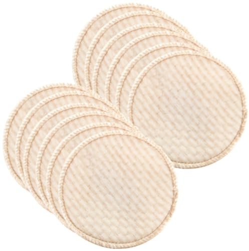 iplusmile 12 Coppette Assorbilatte Riutilizzabili per Allattamento al Cotone e Poliestere Design Confortevole e Scanalatura per Maternità