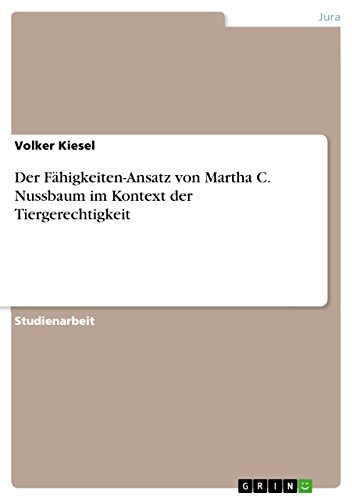 Der Fähigkeiten-Ansatz von Martha C. Nussbaum im Kontext der Tiergerechtigkeit