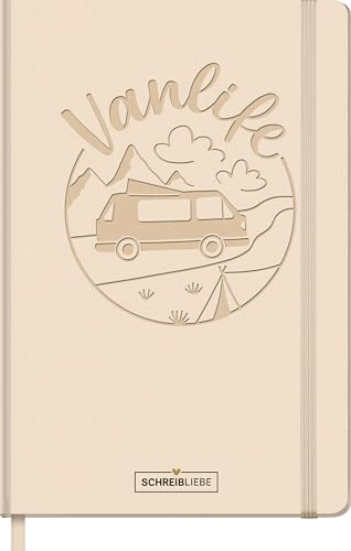 Reisetagebuch-Vanlife: Reisetagebuch 13 x 19 cm zum Ankreuzen und Ausfüllen mit Lesebändchen und Gummiband, 160 Seiten SchreibLiebe
