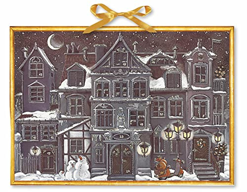 Adventskalender Die Weihnachtsstadt: Verwandelkalender m. Schleifenband u. irisierendem Glimmer
