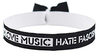 3x Love music hate fascism Armband Festival Bändchen