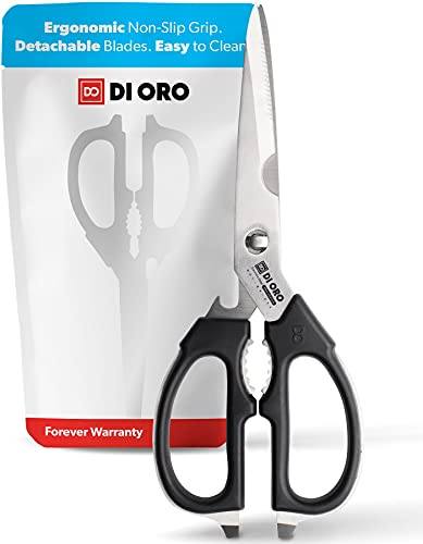 DI ORO® High-Carbon Stainless Steel Multi-Purpose Kitchen Scissors - Heavy Duty Come-Apart Kitchen Shears - Surgical Grade Utility Scissors for The Kitchen and Home - Dishwasher Safe, Easy to Clean