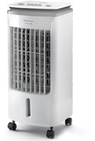 Taurus R501 - Climatiseur mobile 80W, ventilateur rafraîchissant, refroidit, ventile, humidifie, 3 vitesses, 5L, filtre anti-poussière, comprend 2 bacs à glace