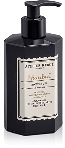 ATELIER REBUL ISTANBUL DUSCHGEL 400ml - Holziger und würziger Duft - Natürliches Duschgel ohne Sulfate, Parabene und Mineralöle