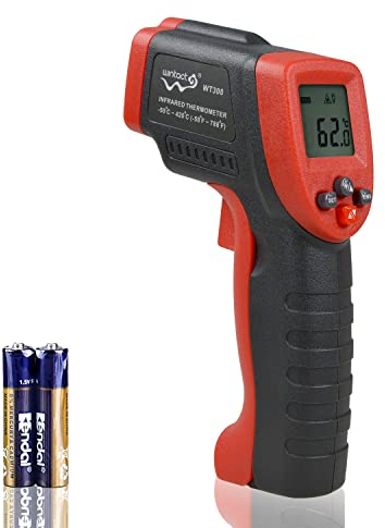 Wintact Infrared Thermometer﹣58℉~788℉ (-50℃~420℃) Non-Contact Digital Surface Laser Temperature Gun, Adjustable Emissivity for Kitchen Fridge Freezer Cooking Food Meat (Not for Human)