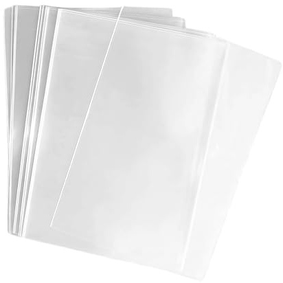 VASANA 100x Clear Flat Cello/Cellophane Treat Bag 6x8 inch(1.2mil) Gift Basket Supplies Wrapping Pouches for Candy Cookie Snack Chocolates