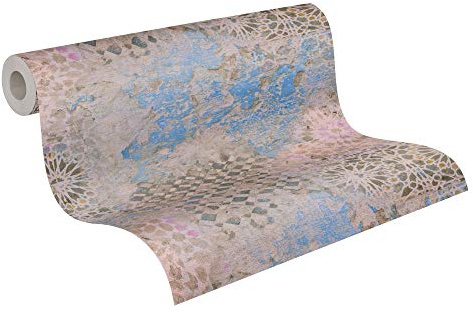 A.S. Création Livingwalls Vliestapete Metropolitan Stories Fliesentapete Antonio Barcelona Tapete in Vintage Fliesenoptik 10,05 m x 0,53 m beige blau braun 378581 37858-1
