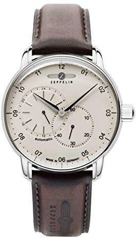 Zeppelin Herrenuhr mit Lederband Serie New Captain’s Line Automatik 24 Stunden Anzeige 8662