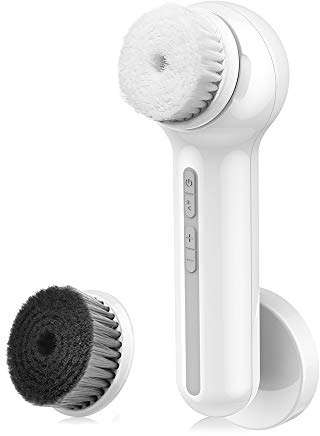 Face Scrubber Exfoliator, TOUCHBeauty Upgraded Rechargeable Electric Facial Cleansing Brushes with 3 Brush Heads,360° Spin Rotation for Exfoliating, Massaging and Deep Cleansing, Waterproof
