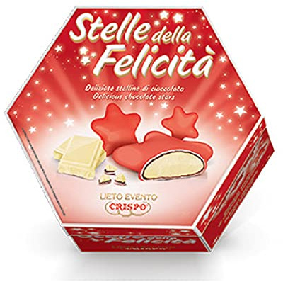 CONFETTI CRISPO 500g STELLE FELICITA' LIETO EVENTO ROSSO INCARTATI SINGOLARMENTE