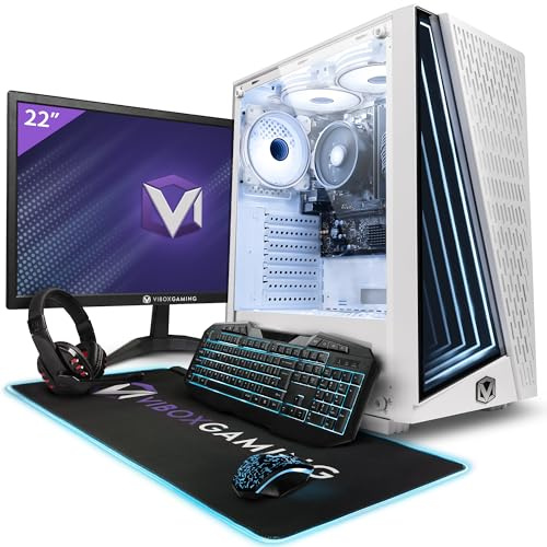 Vibox VI-48 Gaming PC Bundle • AMD Ryzen 3 3200G Quad-Core • Integrated Radeon Vega 8 • 16GB RAM • 1TB SSD • Windows 11 • 22 Monitor • WiFi