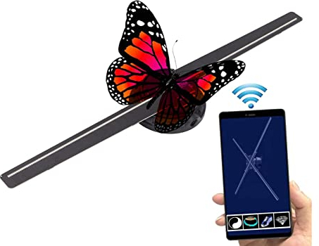 Ventilador de Holograma 3D, Proyector de Holograma Ventilador de Exhibición de Publicidad LED 512X224, con 224 Cuentas de Lámpara para Carteles de Tiendas Comerciales Exhibición de Publicidad(#1)