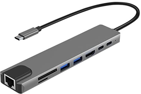 8 en 1 multipuerto USB C Hub tipo C a USB 3.0 4K HDMI adaptador accesorio