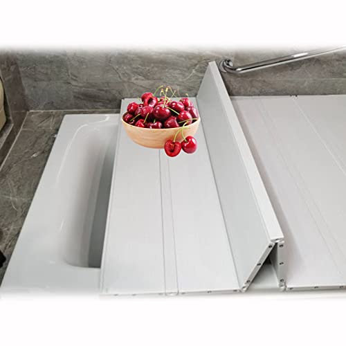 Copertura Vasca da Bagno, PVC Pieghevole Vassoi Vasca Da Bagno Copertura Vasca Bagno Mensola Bagno, Addensato 1,2cm Antipolvere Copertura Dell'isolamento Del Bagno, Per Vasca Da Bagno pieghevole ( Col