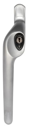ERA Maxim Offset Locking Window Handle Left Hand Satin Chrome | PVC Windows Handle Replacement | Black Button Black Windows Handle with Key…
