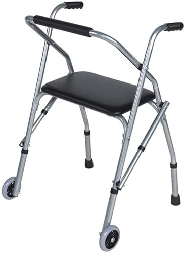 YYAI-HHJU Déambulateur Pliant avec 2 Roues Et Siège Pour Personnes Âgées, Tout Terrain Léger Hauteur Réglable Personnes Âgées Mobilité Médicale Déambulateur Roulant It's so kind of you