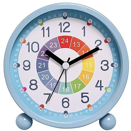 GDWD Despertador infantil para niños y niñas, reloj despertador digital sin tictac, reloj educativo, reloj despertador, reloj despertador para niños, reloj despertador analógico con luz, reloj