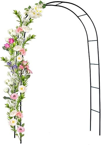 MISKYN 120Cm 140Cm 180Cm Arche De Jardin en Métal 240Cm 350Cm Arceau À Rosiers Robuste pour Plantes Grimpante, Extérieure Mariage Cour Passerelle Décoration Tonnelle De Jardin,Vert,W1.4M*H2.3M