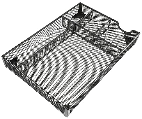 Ciieeo Metall Mesh Aufbewahrungsbox Mit Fächern Robuster Schreibtisch Organizer Für Bürobedarf Und Dokumente Ästhetischer Schubladenhalter Für Effiziente Büroorganisation Schwarzes Metall
