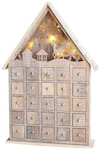 FrEshn Calendrier De L'avent Calendrier de Noël Nordique Arbre de Noël en Bois Ornements de Noël Décorations de Noël for la Maison Noel Noël Cadeau Calendrier De L Avent