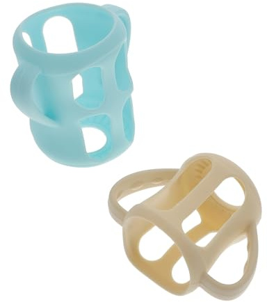 ibasenice 2 Pièces Couvercle De Biberon En Verre Décor Silicone pour Bébé Mam Bouteilles Nouveau-Né Porte-Biberon avec Poignée Remplacement