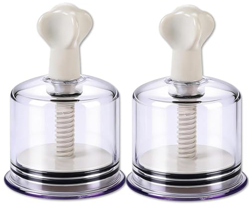 Vacuum Suction Cup Nipple Suckers Rotating Vacuum Twist Suction Cup for Nipple Inverted, Flat and Shy Nipples Heighten Sensitivity and Arousal Enlarger Cans Massage Cups Kinky Sex Toy for Women