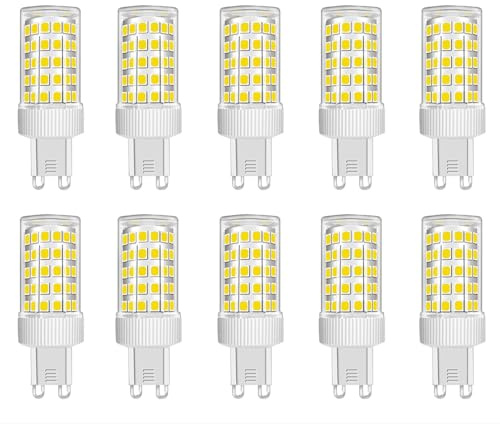 ZFQ Lampadine LED G9 da 10W equivalenti a 100W Alogene, Bianco Freddo 6000K, 1000 lm, Angolo di Diffusione 360°, Ultra Luminose, AC 220-240V, Senza Sfarfalli, Non Dimmerabili, Confezione da 10