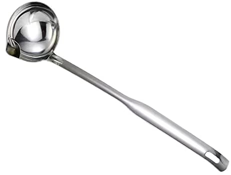 Edelstahl-Ölabscheider, Suppenkelle, Soßenkelle, Fetttrenner, Löffel für Zuhause, Küche und Kochen, Suppen-Gadget, Öltrenner, Suppenkelle