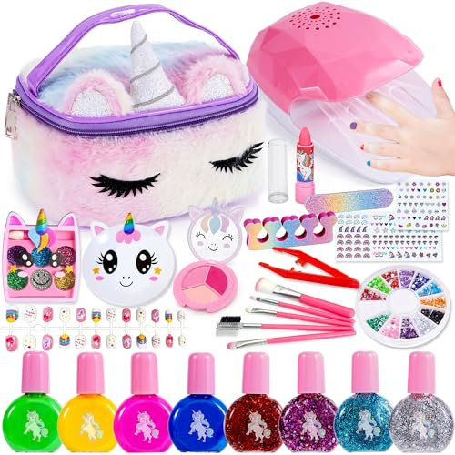 Lubibi Set smalto unicorno per bambini, ragazze e trucco, esfoliante, ideale regalo compleanno, per 3-10 anni