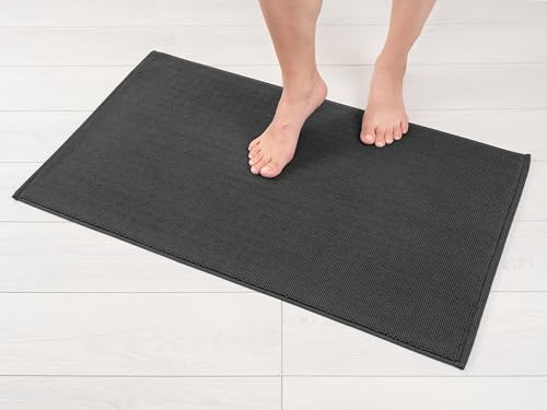 Hammetex Handtücher 100% Baumwolle, weich & saugstark, Oeko-Tex, 51x86 cm, Anthrazit | OEKO-TEX zertifiziert, saugfähig, waschbar, großer Badvorleger für Badezimmer, Dusche & Gäste-WC