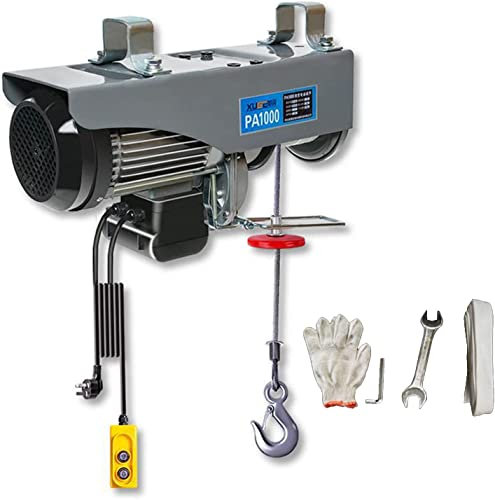 Mini palan de levage électrique, élévateur à câble électrique intérieur 510 W, petite grue domestique 220 V, treuil électrique avec télécommande et frein automatique (200 kg/12 m) (200 kg/12 m)