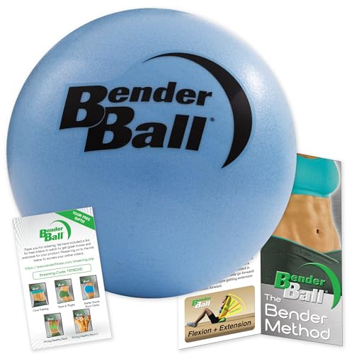 The Original 9 Inch Pilates Ball - Blue Exercise for Abs, Core & Back - Workout Ball for Home Gym and Fitness Routines - Easy to Carry in Gym Bag or Luggage