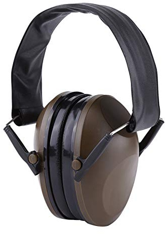 LUCKDANO 21dB NRR Foldable Earmuffs with 2 Color Cups, Comfortable Noise Reduction Hearing Ear Defenders for Working in Industrial Plant (Green)