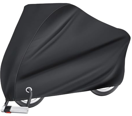Wouueso Telo copribici impermeabile, per esterni, , sole e polvere UV con foro di blocco per mountain bike, bici da e bici elettriche