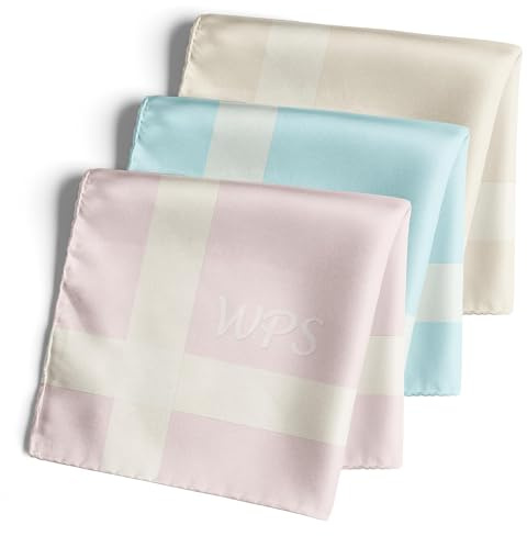 Inzepocket Taschentücher für Damen mit Monogramm - Personalisierung durch gestickte Initialen - Buchstaben und Schriftart Ihrer Wahl - 100% Baumwolle - 35 cm - 3 Stück sortiert