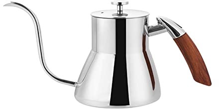 800 ml, 304 rostfritt stål handhållen kaffekokare Öronhängande kaffekanna Värmbar handdropskanna for te- och kaffebryggning /363(Silver)