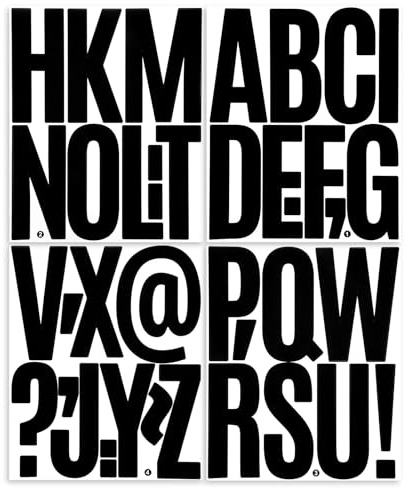 Prasacco 39 Stück Buchstaben Aufkleber, 12,6 cm Große Alphabet Aufkleber Wetterfeste Vinyl-Buchstabenaufkleber Selbstklebende Buchstaben Sticker für Briefkästen, Türschilder, Anschlagtafeln (Schwarz)