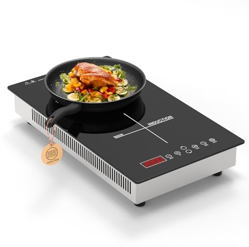 Argyolas portable induction hob double;3500W double plug in induction hob-portable 2-Burner Electric hobs Cooktop, Fast & Efficient 2 Burners Dual-Zone with Touch Control