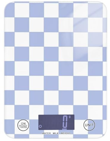 Viola e Bianco Americano Plaid bariatrico Piccola Bilancia Da Viaggio 11 Lbs/1 Oz, 5kg/5g Bilancia Da Cucina Digitale con 4 Unità per (Utente) (Utente) báscula para pesar alimentos