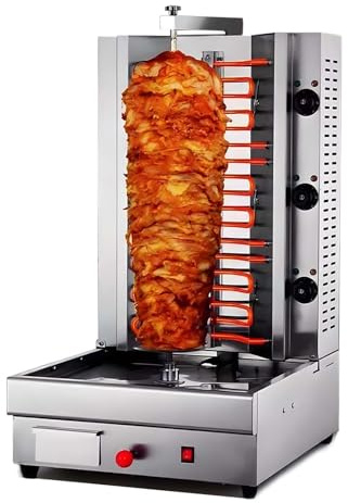 QFGain Stainless Steel Shawarma Machine, Commercial Vertical Rotisserie Broiler, Professional Kebab Grill with Independent Thermostat, for Chicken, Beef, Lamb, Gyro Cooking 8100KW