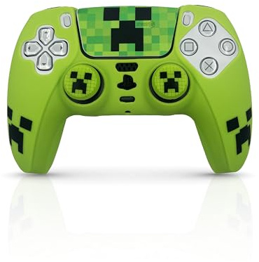 UmostXP Hülle Kompatibel mit PS5 Controller, Weiches und Komfortables Silikon für Besseren Halt, Zubehör für Play 5 Controller, Zubehör Kompatibel mit Originalem Play 5 Controller (Grün) | Weiches und bequemes Silikon, rutschfest und ergonomisch, Zubehör für PS 5, Silikonhülle für Play 5