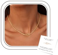 JeweBella kedja guld kvinnor vattentät stark orm halsband damer guld delikat knutkedja 18K guldkedja silverkedja choker kedja damer smycken gåvor