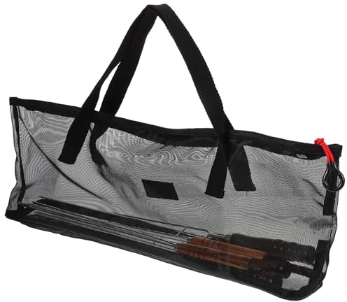 ifundom Spiedini Bbq in Acciaio con Manico Legno Nero Spiedini Riutilizzabili Antiscivolo per Carne Grigliata Bastoncini Barbecue Portatili per Picnic e Campeggio