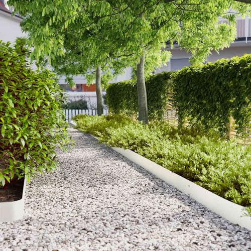 Genérico Bordes para césped 50 uds Acero Laminado frío Blanco 15x103 cm,Bricolaje,Vallas de jardín,Ribetes y Bordes para jardín-860149
