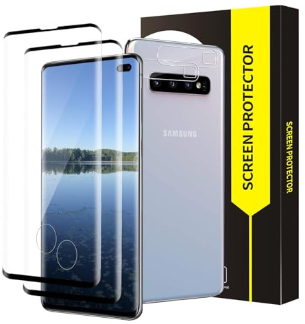 Cable Leader 2+2 Stück Schutzfolie für Panzerglas für Samsung Galaxy S10 Plus 5G, 3D-Volle Bedeckung 9H Härte Frei von Kratzern HD-Klar Sensitive Touch Samsung S10 Plus Displayschutzfolie