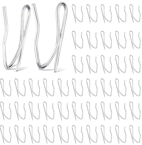 100 Ganchos de Cortina de Metal para Pliegues y Cortinas Pesadas, Fácil Instalación en Ventanas Puertas y Baños