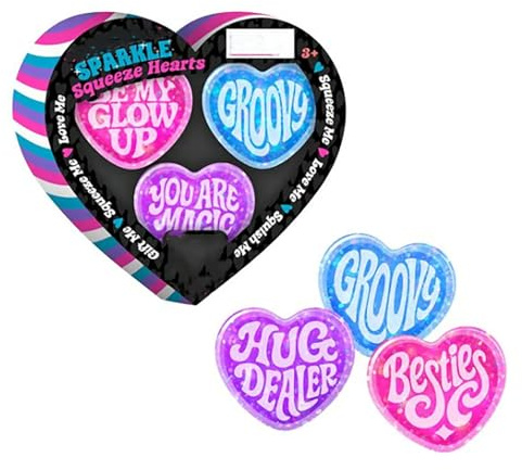 Silicone Heart Squeeze Balls, Teenie Sparkle Squeeze Hearts, Herzförmige Weiche Gummi Stressbälle, Geschenkidee Valentinstag Anti Stress Herz, Herzförmige Stress Spielzeug, Nie Wieder Stres Am