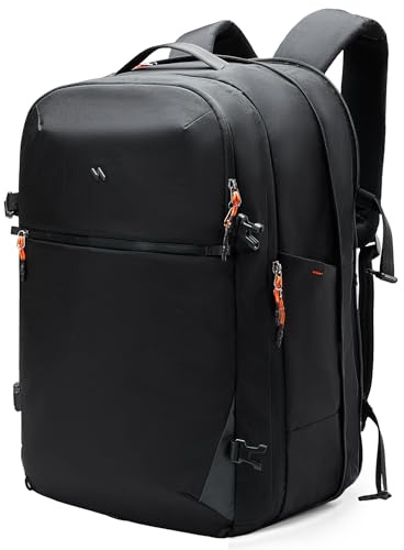 Inateck Lätt 39–46 L reseryggsäck utbyggbar, handbagage flygplan ryggsäck män kvinnor, stänksäker resa ryggsäck för 16 tums bärbar dator, för affärer, resor helresa