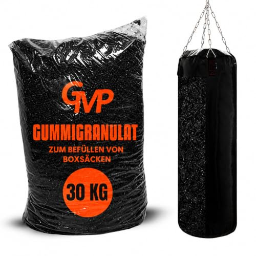 GMP 30 Kg Boxsackfüllung Gummigranulat Füllmaterial für Boxsack Boxbirne Wandschlagkissen Makiwara Maisbirne Boxbirne Schlagbirne Trittsack